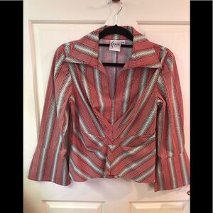 Finley Red Striped Zippered Jacket
